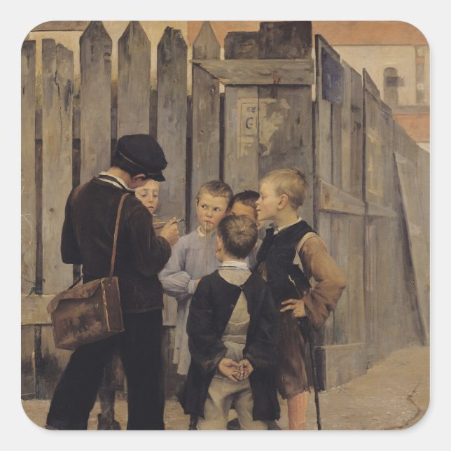 Das Treffen 1884 Quadratischer Aufkleber (Vorderseite)