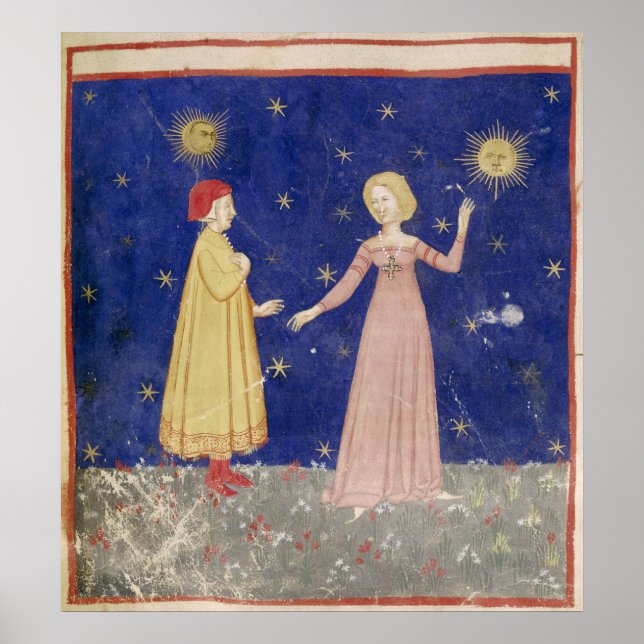 Das Treffen von Dante und Beatrice Poster (Vorne)