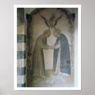 Das Treffen von St. Dominic und St. Francis (Fresc Poster