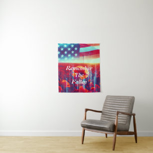 Das Tribute Poster der amerikanischen Flagge und M Wandteppich