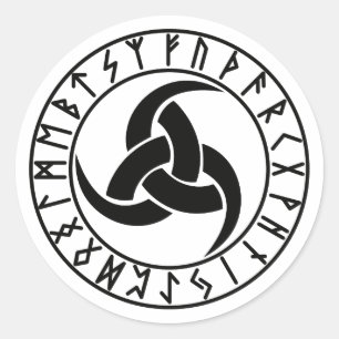 Das Triskele Dreifaches Horn von Odin Runder Aufkleber