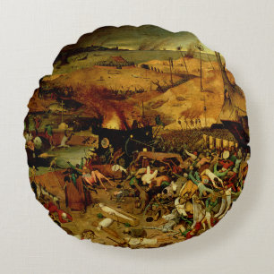 Das Triumph des Todes, c.1562 (Öl auf Platte) Rundes Kissen