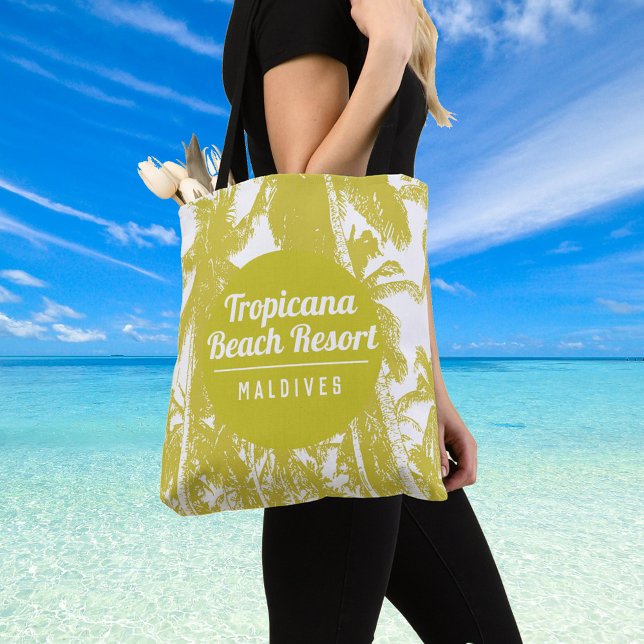 Das Tropical Beach Resort mit Palmen Design Tasche (Von Creator hochgeladen)