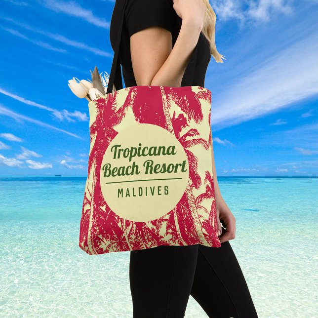 Das Tropical Beach Resort mit Palmen Design Tasche (Von Creator hochgeladen)