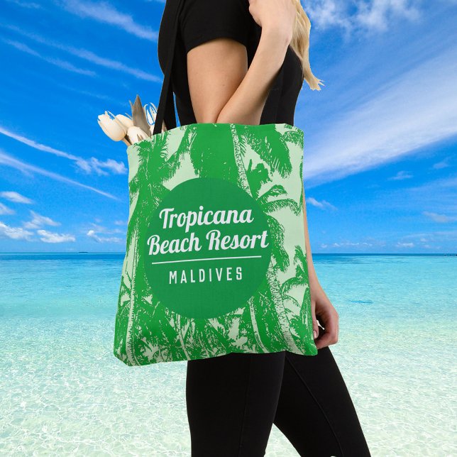 Das Tropical Beach Resort mit Palmen Design Tasche (Von Creator hochgeladen)
