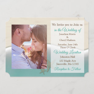 Das Tropical Beach Themed Foto Hochzeiten lädt ein Einladung