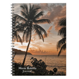 Das Tropical Sunset Beach Palm Trees personalisier Notizblock