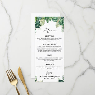 Das tropische Buffet mit Leaf Menükarte