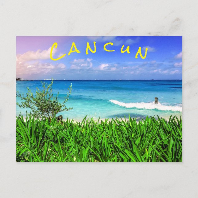 Das tropische Cancun Mexico Beach Paradies Postkarte (Vorderseite)