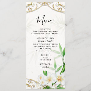 Das Tropische Kaiser-Bambusgarten-Hochzeitsmenü Menükarte