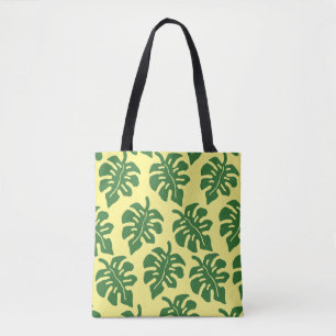 Das tropische Monstera-Blätter ist grün und gelb Tasche