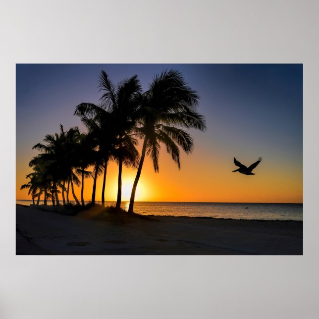 Das tropische Paradies des westlichen Sonnenaufgan Poster (Vorne)