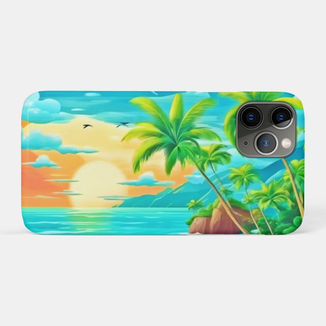 Das tropische Paradies mit Blick auf die sonnige K Case-Mate iPhone Hülle (Rückseite (Horizontal))