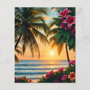 Das tropische Sonnenuntergang mit Palmen Flyer
