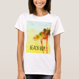 Das tropische Stranddesign im Shirt mit Palmen