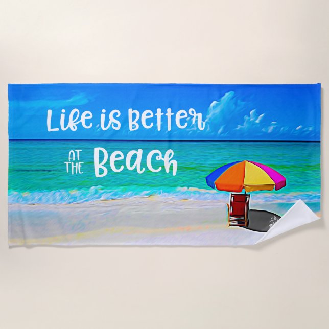 Das tropische Strandleben ist besser am Strand Strandtuch (Vorderseite)