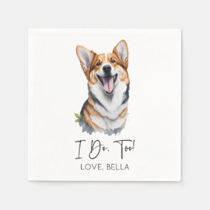 Das tue ich auch! Pembroke Welsh Corgi Dog Pet Wed Serviette
