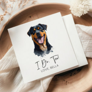 Das tue ich auch! Rottweiler Dog Pet Wedding Serviette