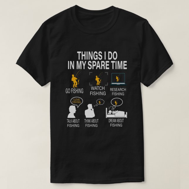 Das tue ich in meiner Freizeit beim Angeln - Fisch T-Shirt (Design vorne)