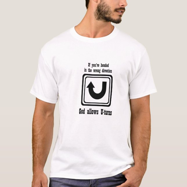 Das u-Drehungs-T-Shirt der Männer T-Shirt (Vorderseite)