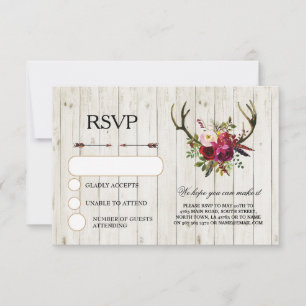 Das UAWG, das rustikale Geweih-Hirsch-Karten RSVP Karte