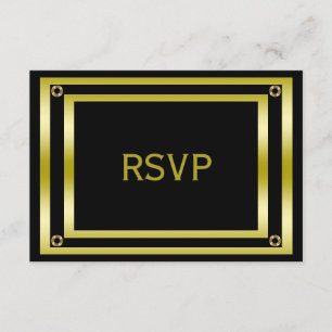 Das UAWG des elegantes Schwarz-u. Goldmannes RSVP Karte