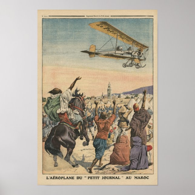 Das überfliegende Flugzeug "Petit Journal" Poster (Vorne)