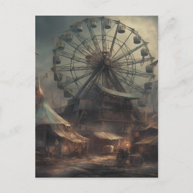 Das überholte Riesenrad für die Karnevalszelte Postkarte (Vorderseite)