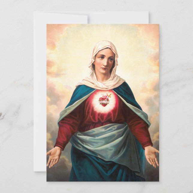 Das unbefleckte Herz Marias Feiertagskarte (Vorderseite)
