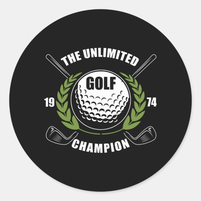 Das unbegrenzte Golf Champion Golf Player Geschenk Runder Aufkleber (Vorderseite)