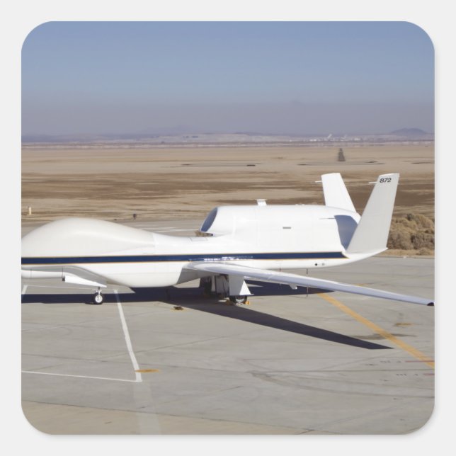 Das unbemannte Flugzeug der Global Hawk Quadratischer Aufkleber (Vorderseite)
