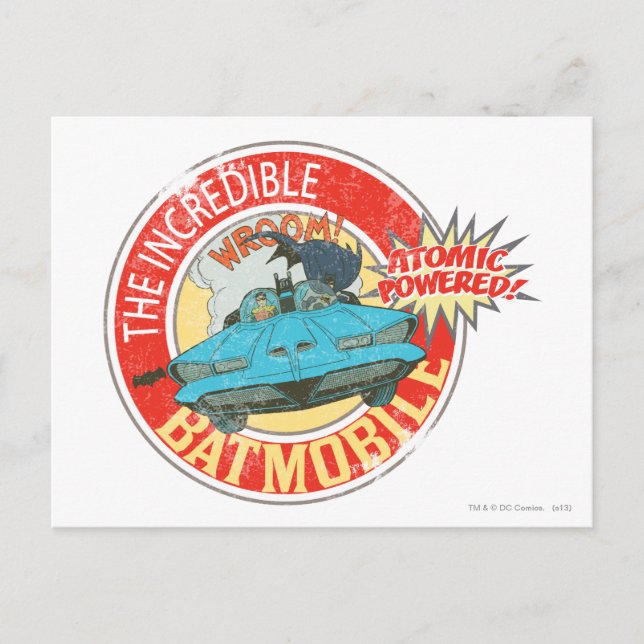 Das unglaubliche Batmobile-Symbol Postkarte (Vorderseite)