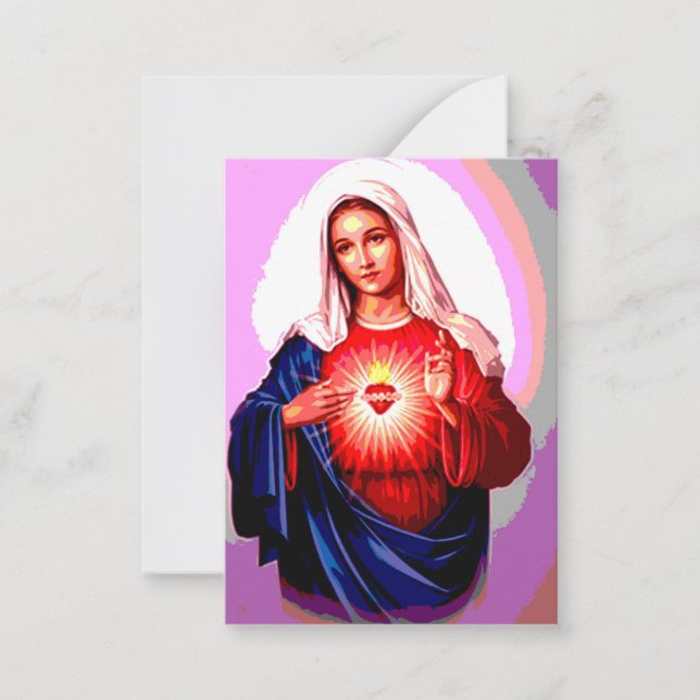 Das unheilvolle Herz der Jungfrau Mary Mitteilungskarte (Vorderseite)