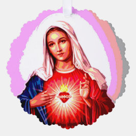 Das unheilvolle Herz der Jungfrau Mary Ornament Karte