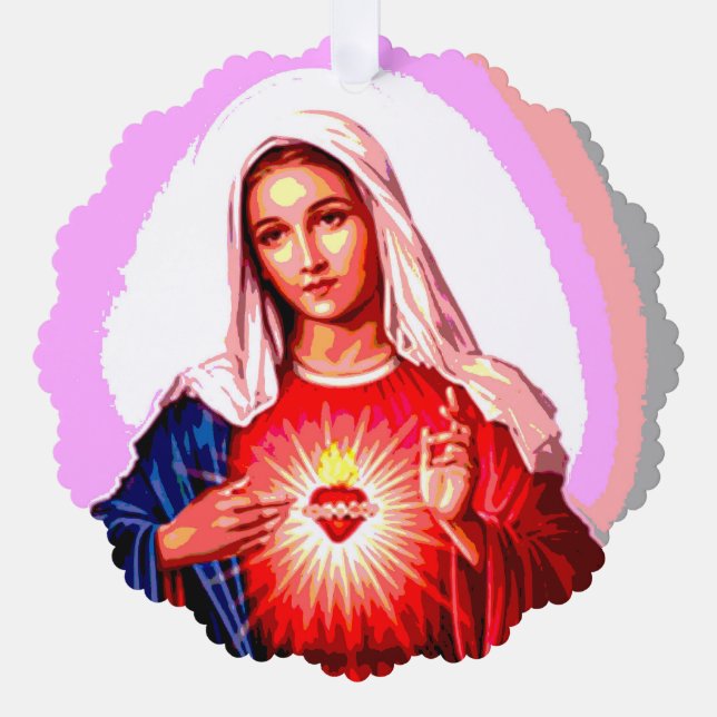 Das unheilvolle Herz der Jungfrau Mary Ornament Karte (Vorderseite)