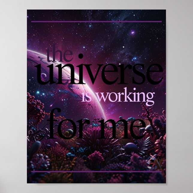Das Universum arbeitet für mich. Lila. Poster (Vorne)