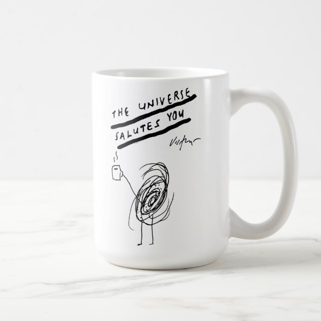 Das Universum begrüßt Sie - Victore Kaffee-Tasse Kaffeetasse (Rechts)