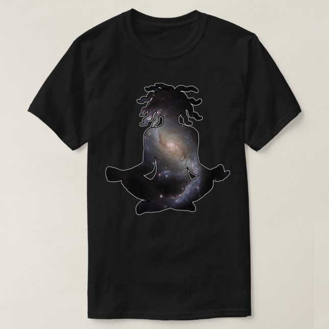 Das Universum innerhalb einer sitzenden Meditation T-Shirt (Design vorne)