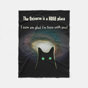 Das Universum ist ein ENORMER Platz ~ schwarze Fleecedecke