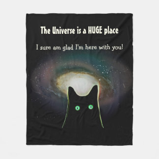 Das Universum ist ein ENORMER Platz ~ schwarze Fleecedecke