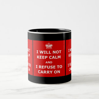 Das Unterhalten behalten Ruhe Zweifarbige Tasse