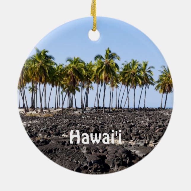 Das Urlaubsornament der großen Insel Hawaii Keramik Ornament (Hinten)