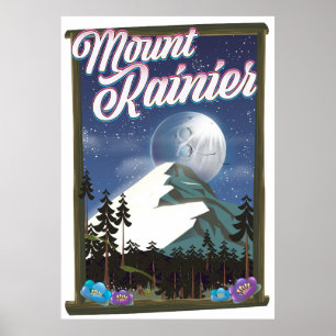 Das Urlaubsplakat des Berges Rainier. Poster