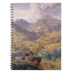 Das Val d'Aosta, 1858 (Öl auf Leinwand) Notizblock