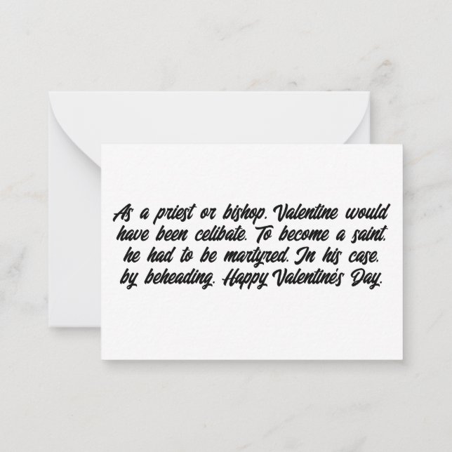 Das Valentinstag der Geschichte Mitteilungskarte (Rückseite)