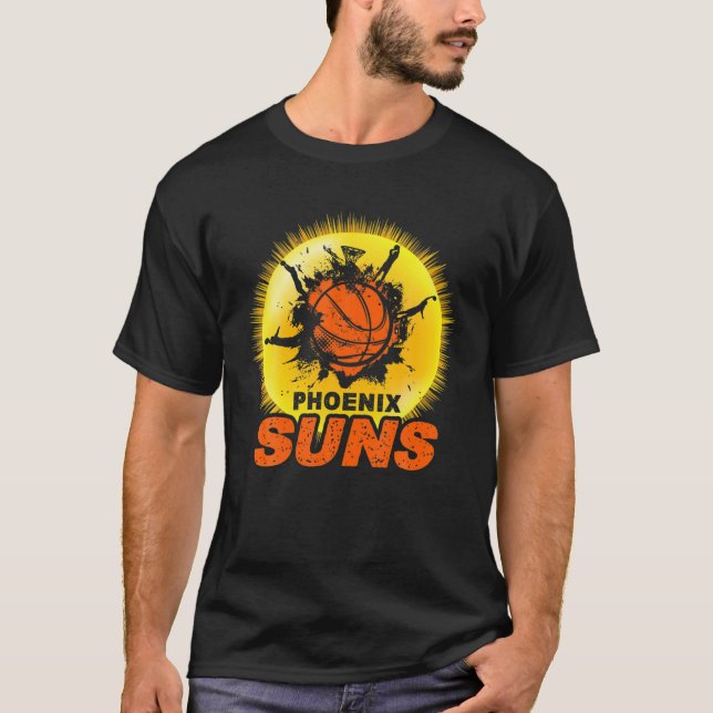 Das Valley Pixel Sun Rise Phoenix Arizona Basketba T-Shirt (Vorderseite)