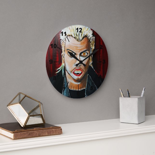 Das Vampir-Gemälde von Alfred Fox Große Wanduhr (Büro)