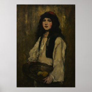 Das Venezianische Mädchen, c. 1880. Frank Duveneck Poster