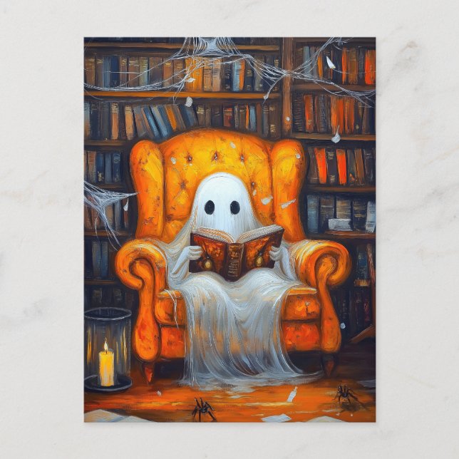 Das verborgene Geist | Gemütliches Halloween-Bibli Postkarte (Vorderseite)