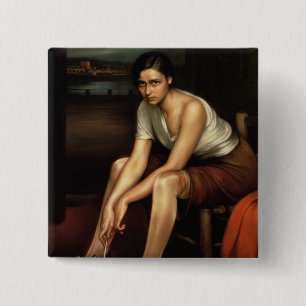 Das verführerische junge Mädchen Button